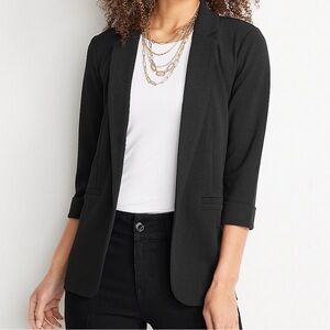 Maurices Quarter Sleeve Black Blazer Jacket